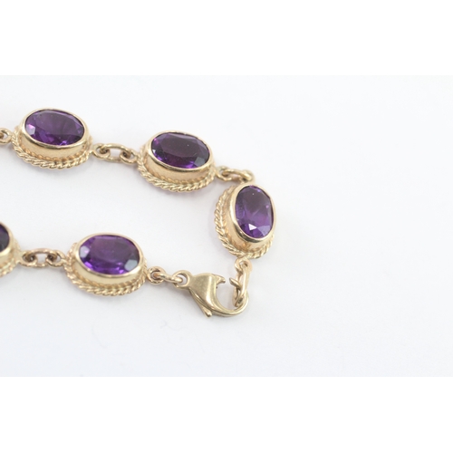 12 - 9ct gold amethyst bracelet (8.7g)