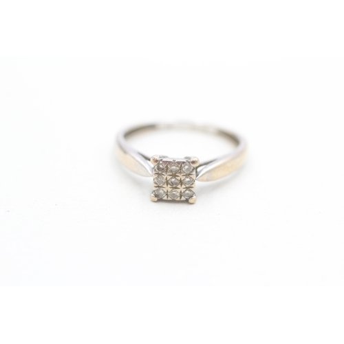 18 - 9ct white gold diamond dress ring (1.5g) Size L