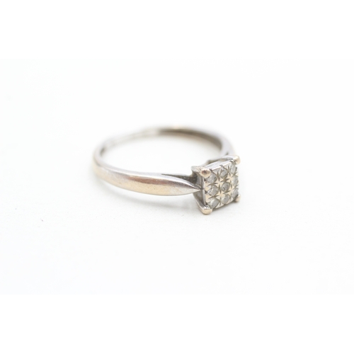 18 - 9ct white gold diamond dress ring (1.5g) Size L