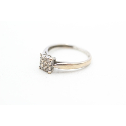 18 - 9ct white gold diamond dress ring (1.5g) Size L