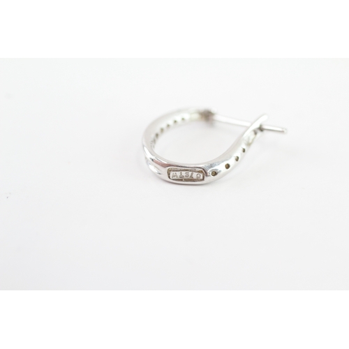 24 - 9ct gold diamond hoop earrings (2.2g)