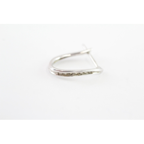 24 - 9ct gold diamond hoop earrings (2.2g)