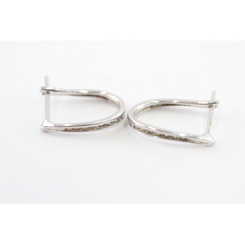 24 - 9ct gold diamond hoop earrings (2.2g)