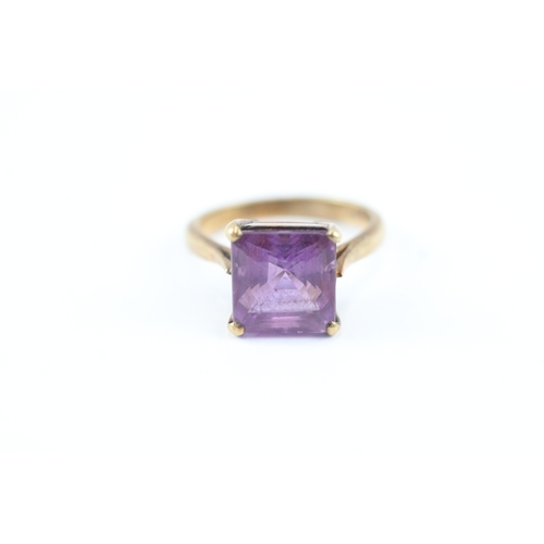 12 - 9ct gold amethyst dress ring by Cropp & Far (3.1g) Size I