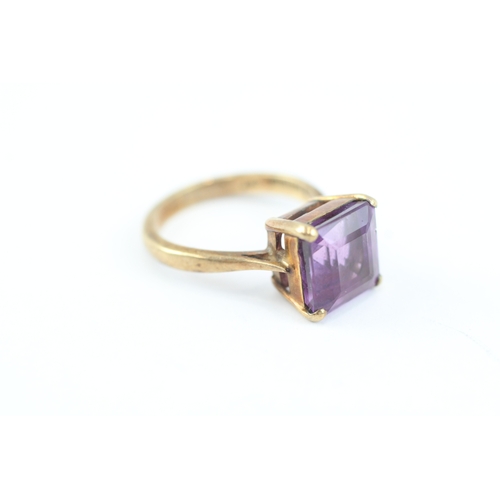 12 - 9ct gold amethyst dress ring by Cropp & Far (3.1g) Size I