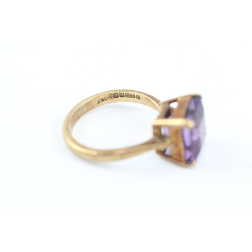 12 - 9ct gold amethyst dress ring by Cropp & Far (3.1g) Size I