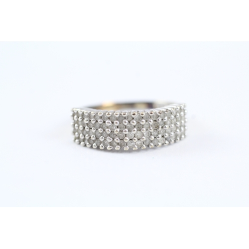 16 - 9ct gold parve set diamond dress ring (3.4g) Size Q