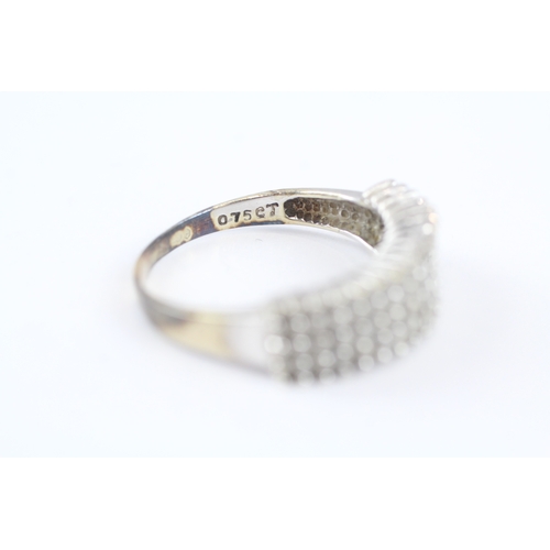 16 - 9ct gold parve set diamond dress ring (3.4g) Size Q