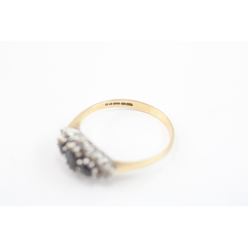 23 - 9ct gold sapphire & diamond dress ring (2.2g) Size S