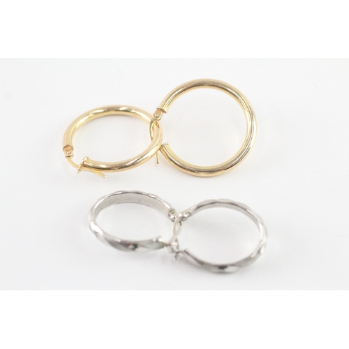 25 - 2x 9ct gold hoop earrings (2.8g)