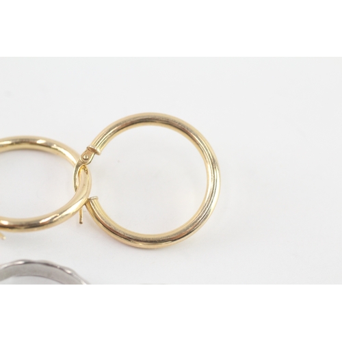 25 - 2x 9ct gold hoop earrings (2.8g)