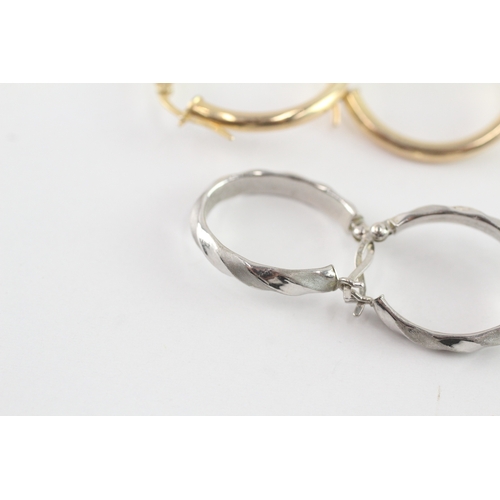 25 - 2x 9ct gold hoop earrings (2.8g)