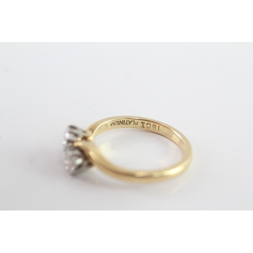 4 - 18ct gold diamond moi et toi ring (3.6g) Size L