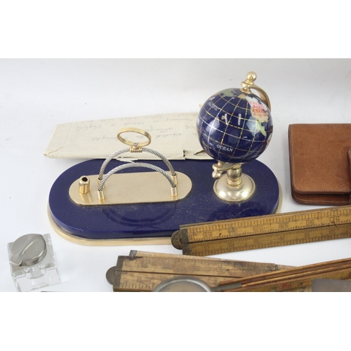 Desk Items Inc Mulberry Notepad, Scales, Inkwells Etc Job Lot