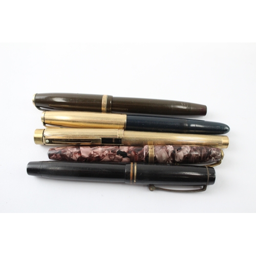 5 x Vintage Fountain Pens w/ 14ct Nibs For Repair Inc Conway Stewart ...