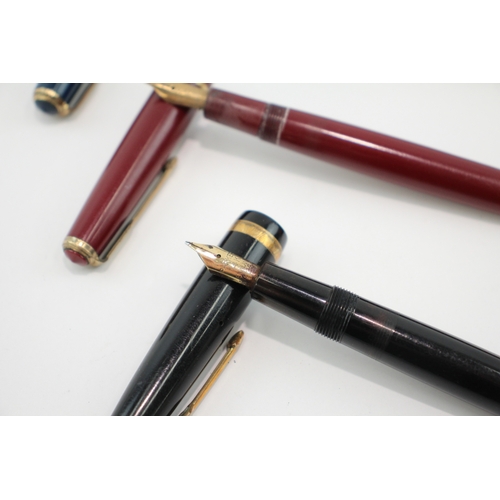 3 x Vintage Parker Duofold Fountain Pens 14ct Gold Nibs WRITING