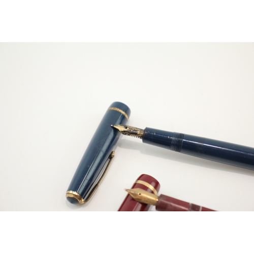 3 x Vintage Parker Duofold Fountain Pens 14ct Gold Nibs WRITING