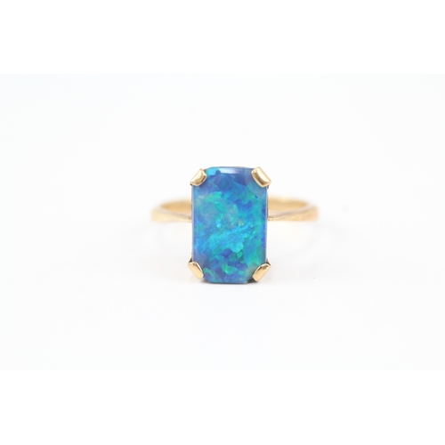 5 - 9ct gold vintage opal doublet dress ring (1.7g) Size K