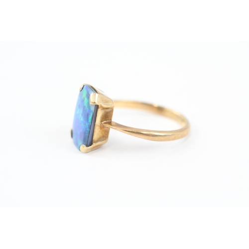 5 - 9ct gold vintage opal doublet dress ring (1.7g) Size K