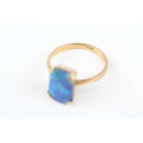 5 - 9ct gold vintage opal doublet dress ring (1.7g) Size K