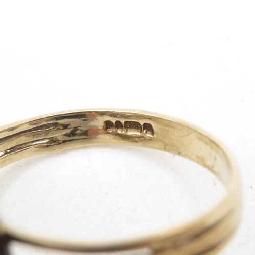 18 - 9ct vintage gold and citrine (8.5ct) ring - hallmarked Birmingham 1975 (6g) Size O 1/2