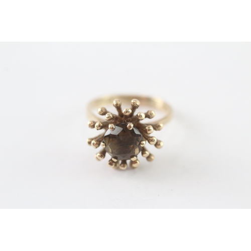 34 - 9ct gold smoky quartz dress ring (5.3g) Size O