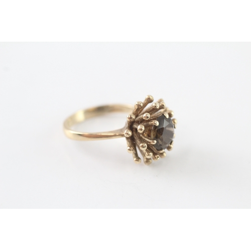 34 - 9ct gold smoky quartz dress ring (5.3g) Size O