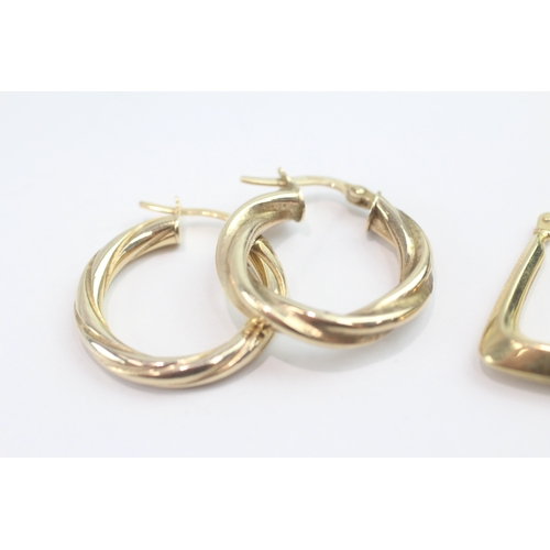 39 - 2x 9ct gold hoop earrings (2.4g)