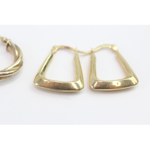 39 - 2x 9ct gold hoop earrings (2.4g)