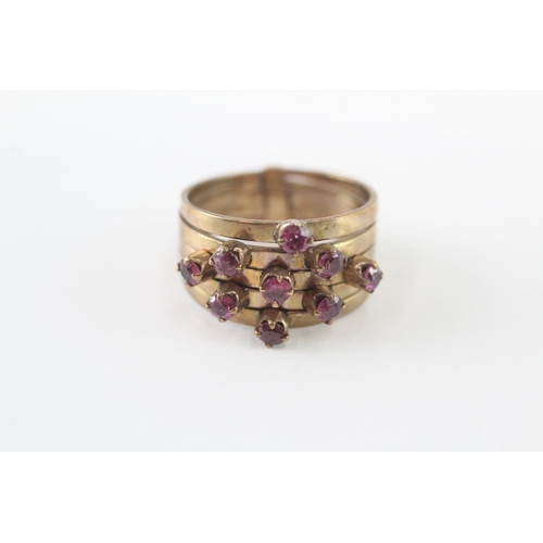 41 - 7ct gold amethyst hareem ring (4.4g) Size P