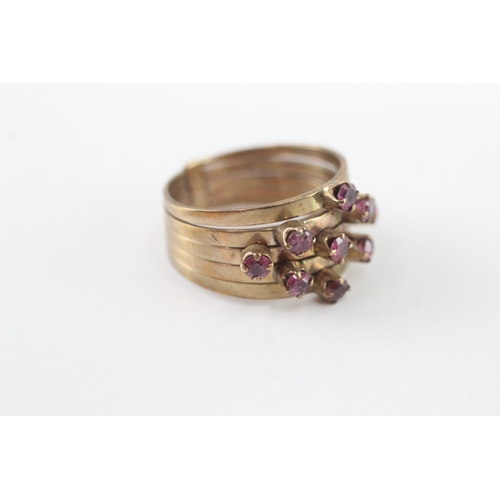 41 - 7ct gold amethyst hareem ring (4.4g) Size P