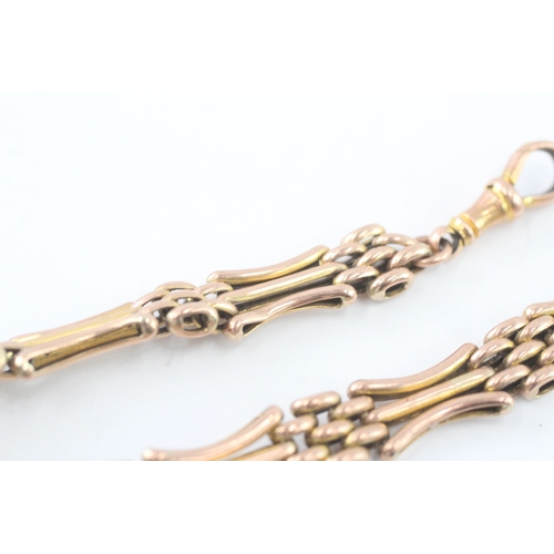 50 - 9ct gold antique gate bracelet with dogclip clasp (13.6g)