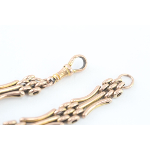 50 - 9ct gold antique gate bracelet with dogclip clasp (13.6g)