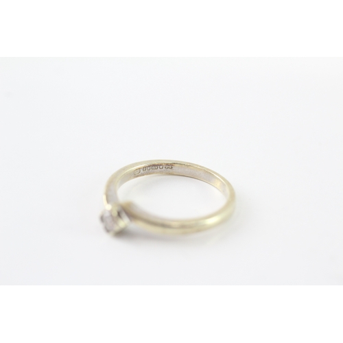 54 - 9ct gold diamond solitaire ring (2.6g) Size M