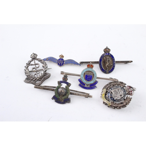 Sterling Silver Military Sweetheart Badges Inc RAF, Royal Marines, R.A.M.C 25g