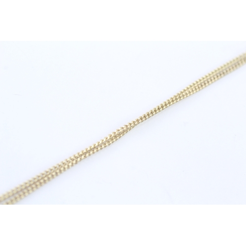 8 - 9ct gold Clogau T-bar pink gemstone pendant necklace (5.2g)