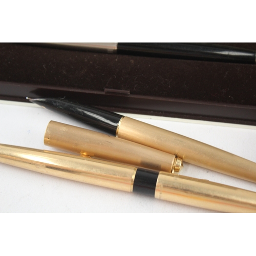 4 x Vintage Parker 61 Fountain Pens w/ 14ct Gold Nibs WRITING Inc Boxed Etc
