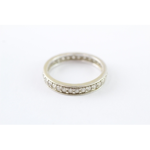 38 - 9ct gold diamond full eternity ring (2.8g) Size P