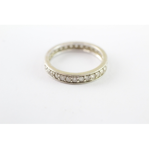 38 - 9ct gold diamond full eternity ring (2.8g) Size P