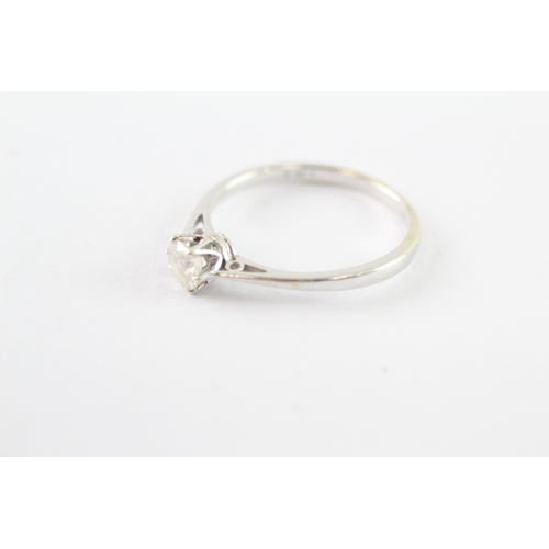 39 - 9ct white gold diamond solitaire ring (1.4g) Size M 1/2