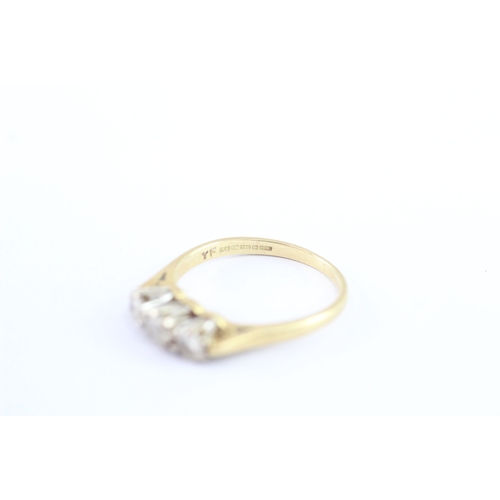49 - 18ct gold vintage diamond trilogy ring, estimated total diamond weight: 0.50ct (3.8g) Size P