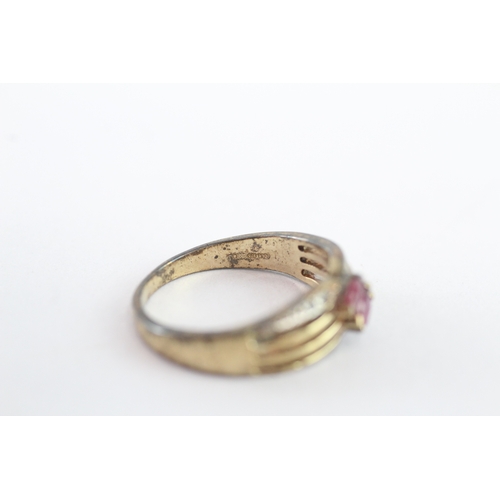 53 - 9ct gold ruby & diamond dress ring (2.9g) Size L