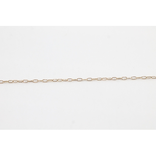 17 - 9ct gold diamond appox 0.22 ct (3.8mm) single stone twist pendant on chain (1g)
