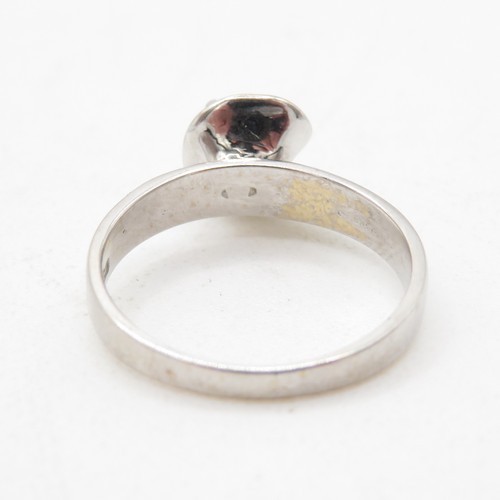 1 - 18ct Gold White Gemstone Collet Set Ring (3g) Size K