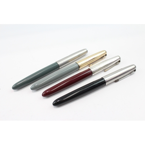 4 x Vintage Parker 51 Fountain Pens w/ 14ct Nibs WRITING Inc Gold ...