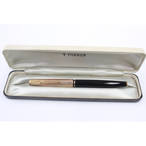 Chalk Marked Vintage Parker 65 Black Fountain Pen w/ 14ct Gold Nib ...