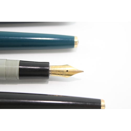 5 x Vintage Fountain Pens 14ct Gold Nibs Inc Parker, Conway Stewart Etc