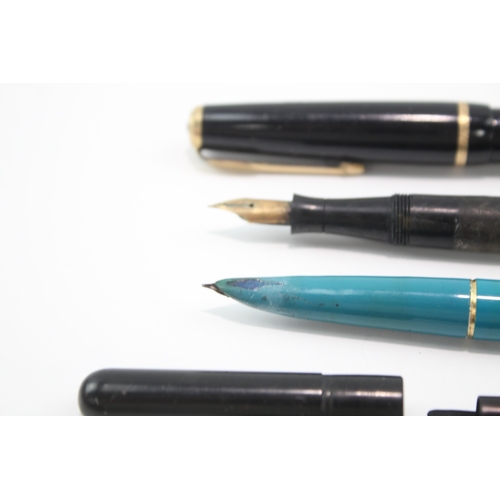 5 x Vintage Fountain Pens 14ct Gold Nibs Inc Parker, Conway Stewart Etc