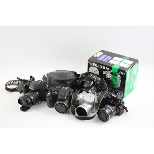 Assorted Fujifilm Digital Bridge Cameras Job Lot w/ Some Cases & Lens ...
