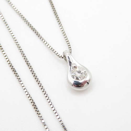 108 - 9ct gold diamond pendant necklace (1.5g)